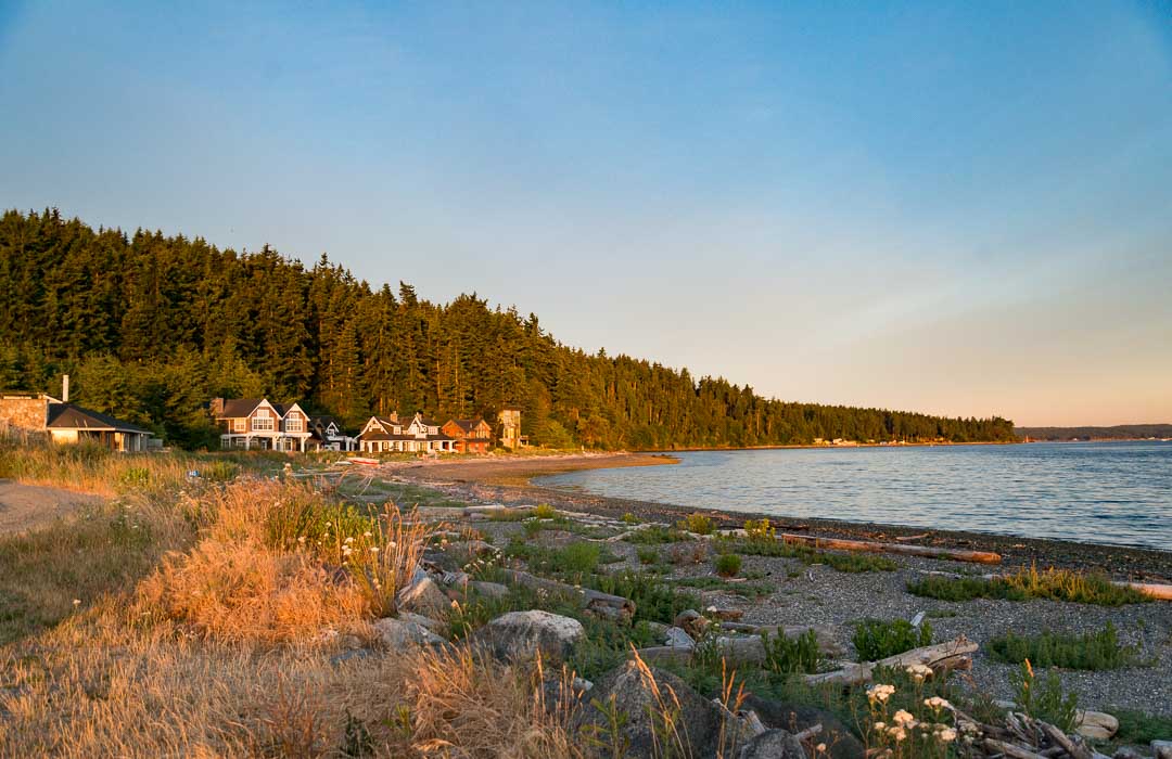 Homes on a beach at Long Point.