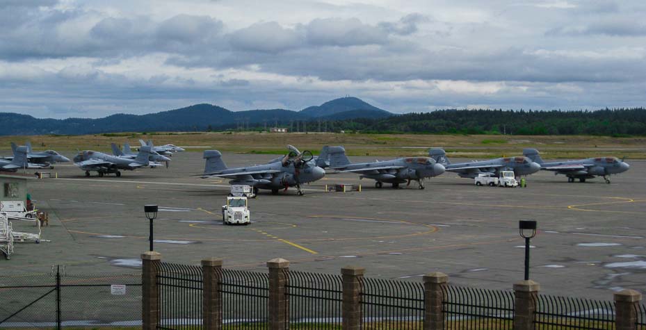 Jets lined up on the tarmac