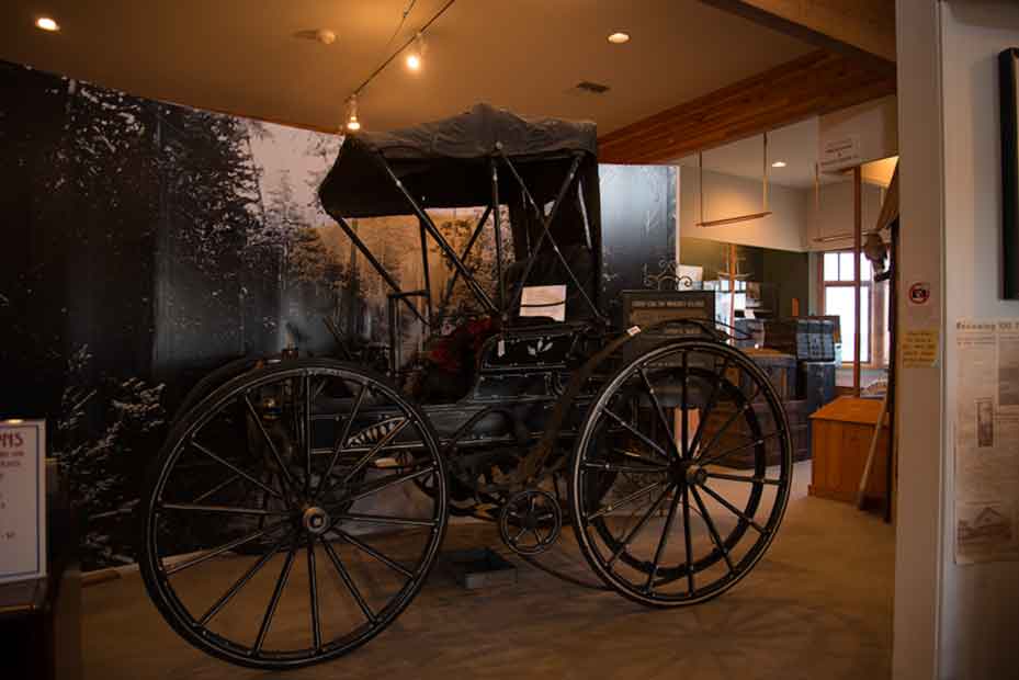Antique car with a carriage-like shape affirms the idea of a horseless carriage.