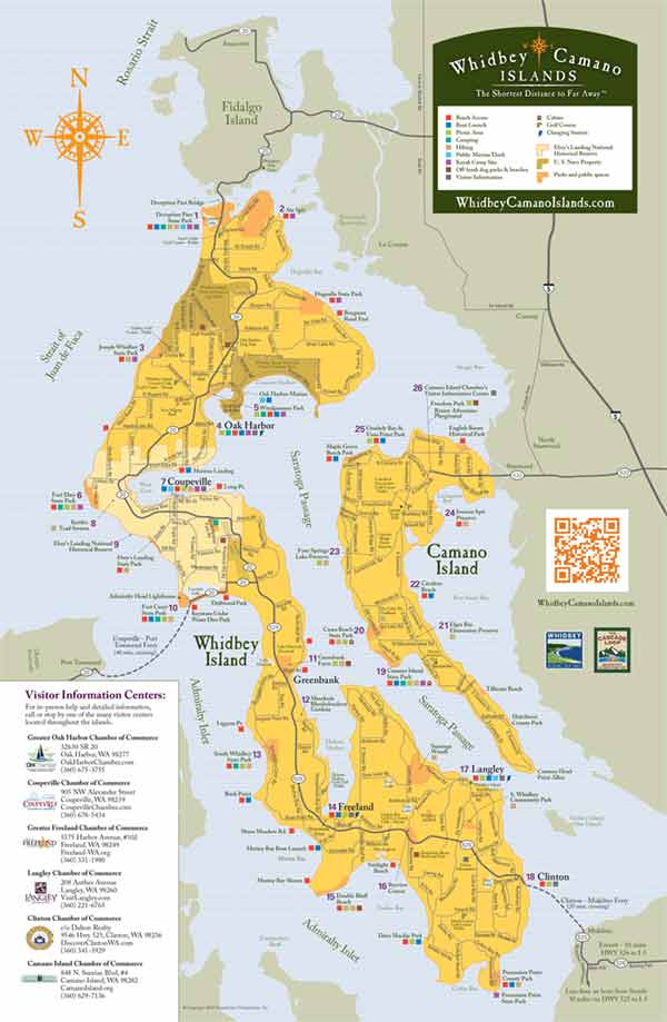 Whidbey Scenic Isle Way Whidbey And Camano Islands   Map For Full Page Image 