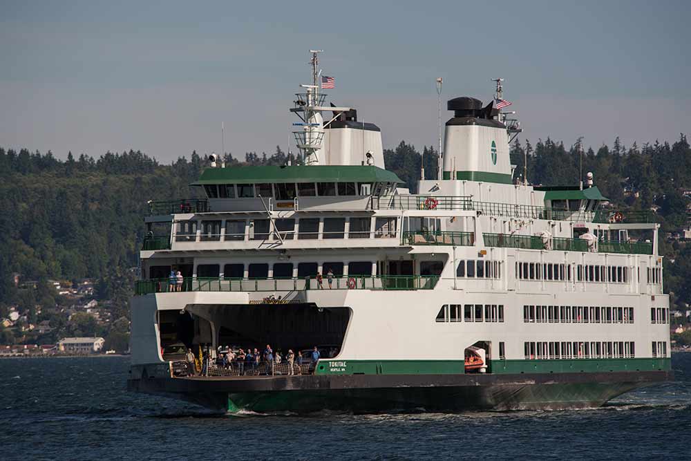 The ferry Tokitae is heading to Whidbey Island.