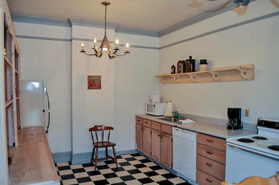 A simple but spacious old kitchen.