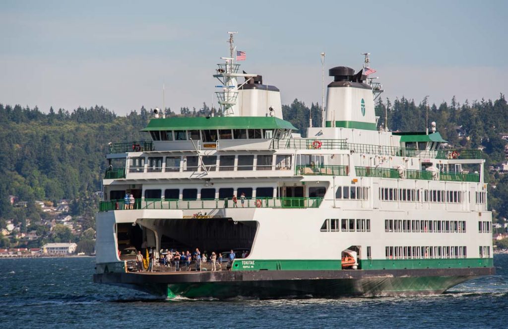 The ferry Tokitae is heading to Whidbey Island.