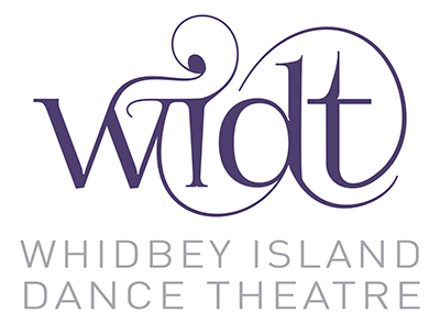 The letters W-I-D-T in swirling text and the words Whidbey Island Dance Theatre beneath it