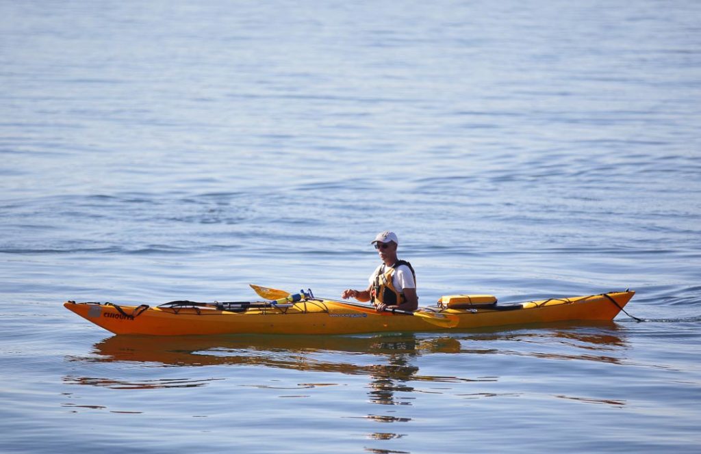 Man in a kayak.