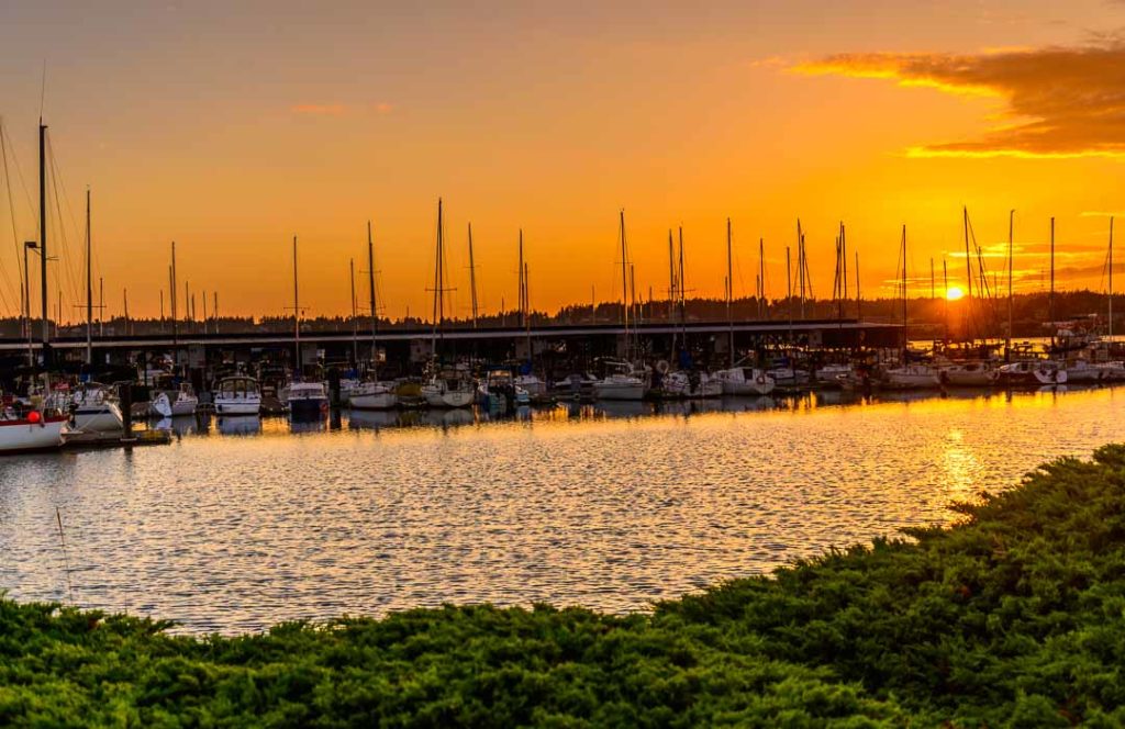 Sunset at Oak Harbor Marina