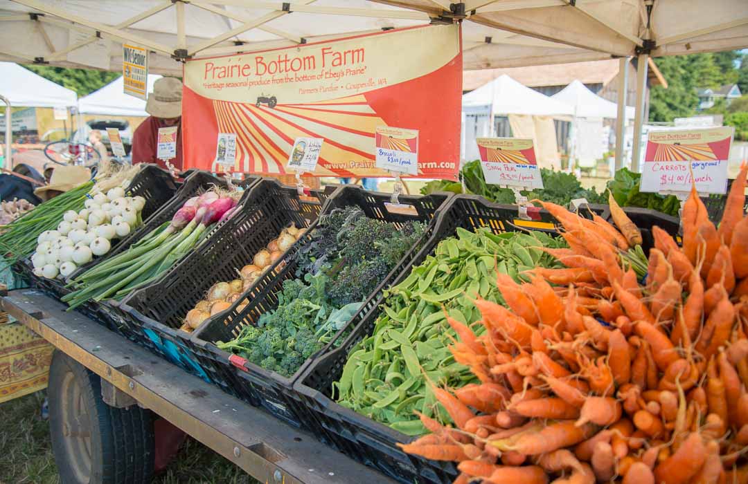 Vegetables for sale at the Coupeville Farmers Market