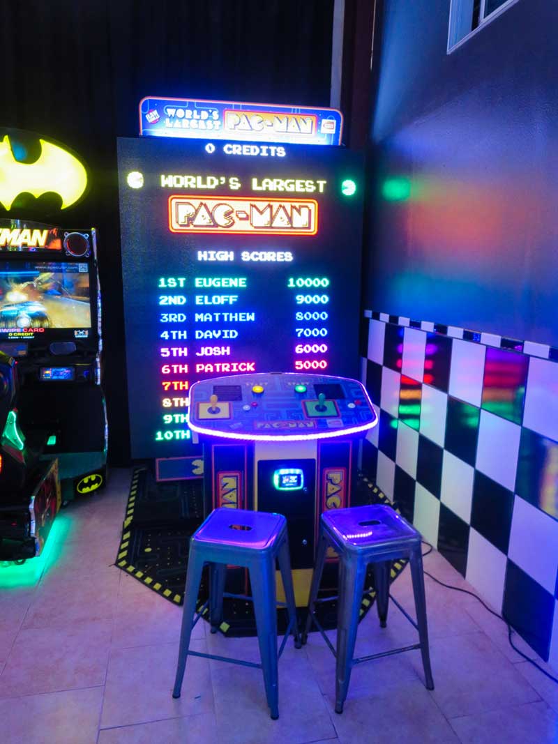 Giant Pac-Man arcade game stands about 8 feet tall.