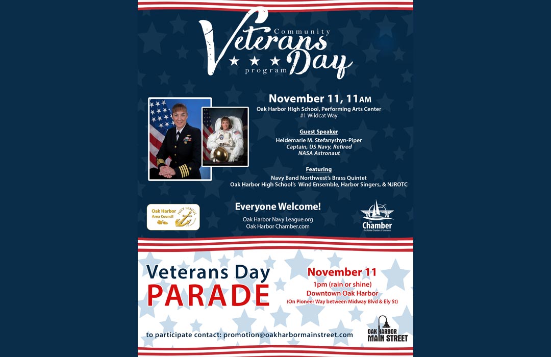 Poster for the Oak Harbor Veterans Day Program and Parade