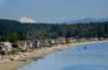 Mt Baker and Houses along a beach