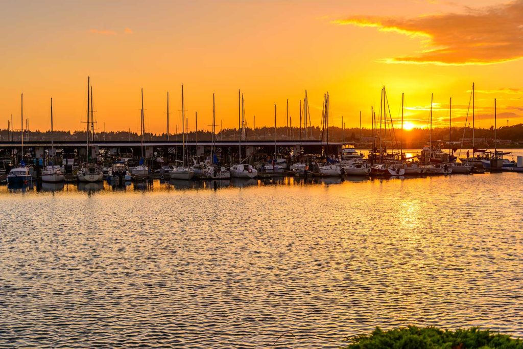Oak Harbor Marina at Sunset