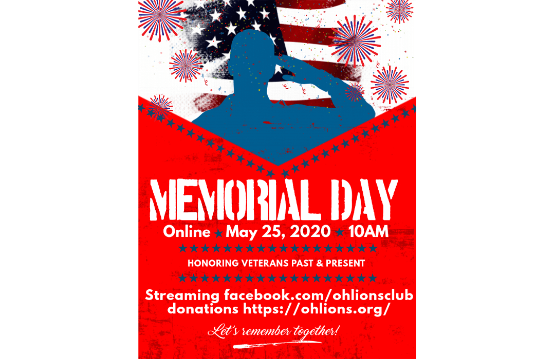 Memorial Day 2020 Virtual May 25 10 am to 1130 p.m.