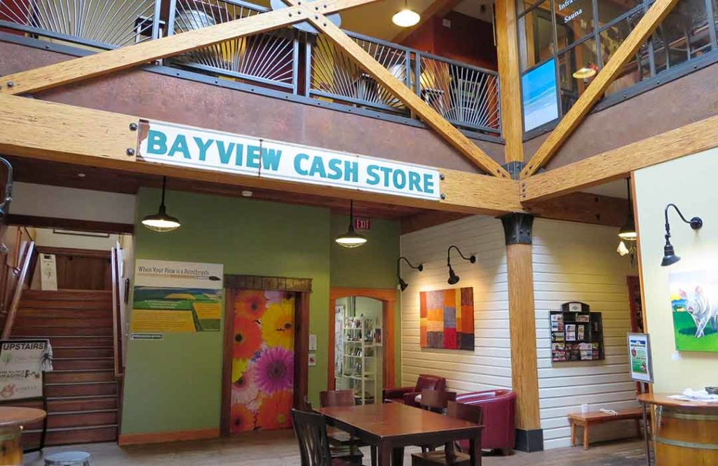 The lobby area of the Bayview Cash Store.