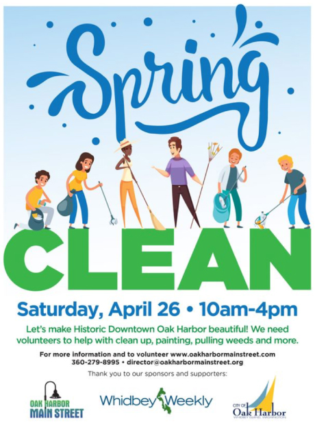 Poster for Spring Clean Up in Oak Harbor details same as listing