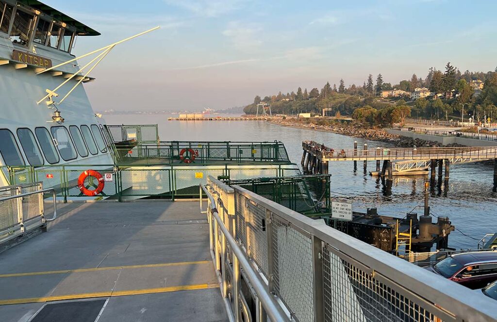 The walkway into the ferry.