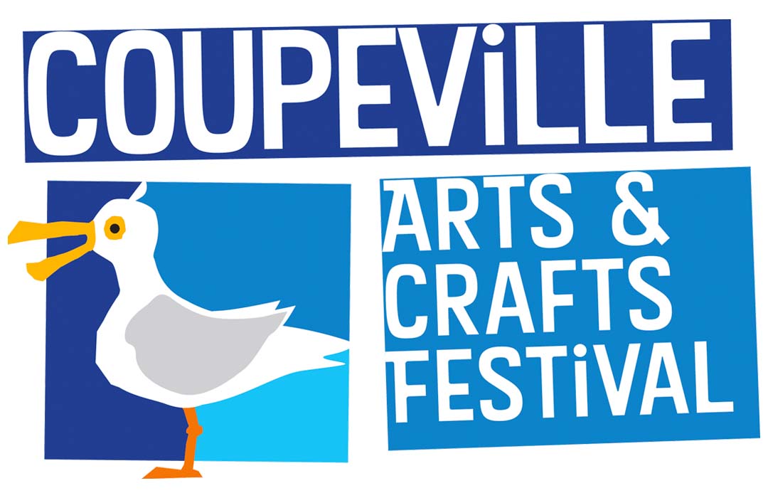 The poster shows a drawing of a seagull and the words Coupeville Arts and Crafts Festival