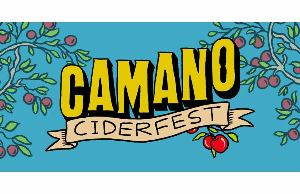 Paster says Camano Ciderfest with drawings of apples on trees.