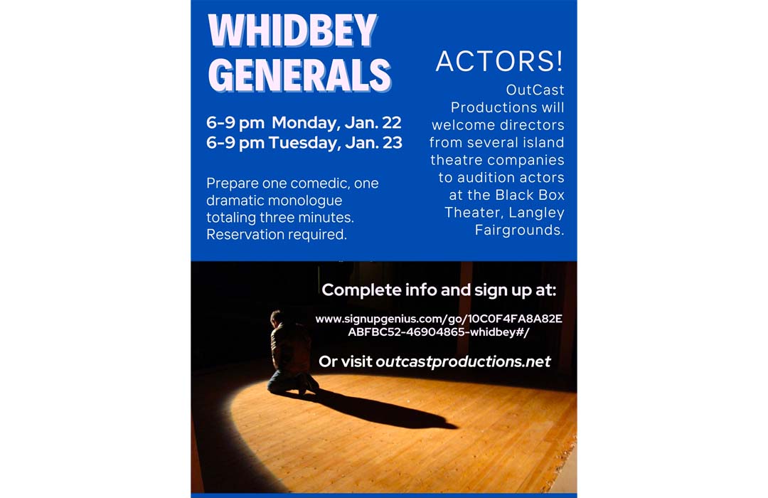 Poster describing the details in this listing and features a man in the spotlight kneeling on stage.