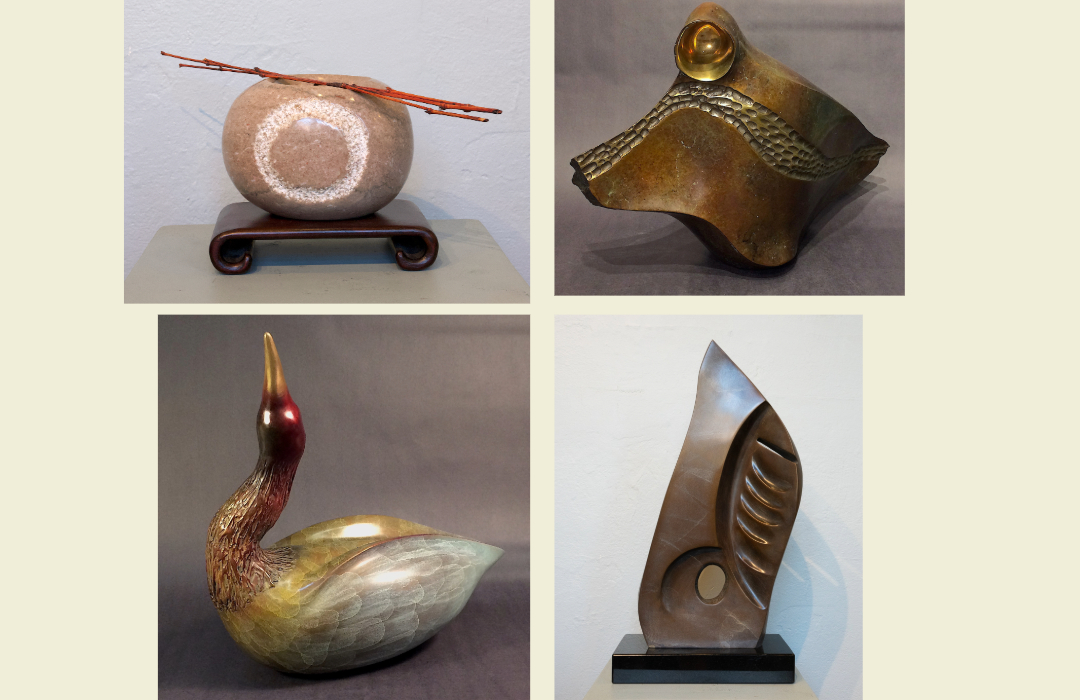Collage of 4 small sculptures