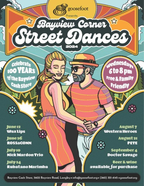 poster for bayview corner street dance illustration of people dancing and list of artists