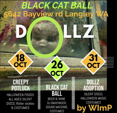 Poster of the Black Cat Ball in Bayview image of and old doll