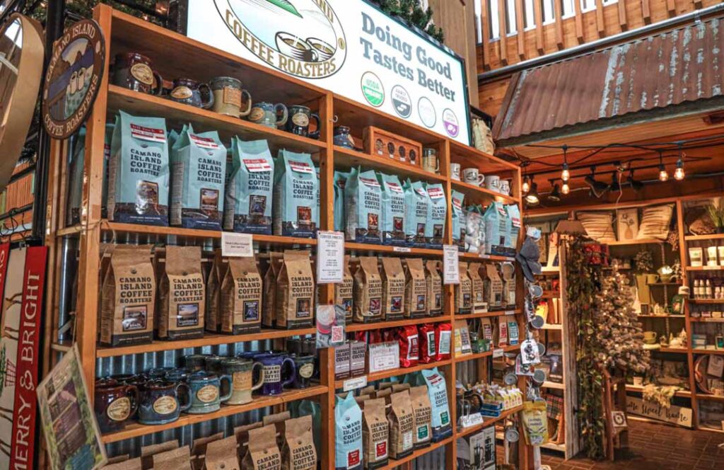 Camano Coffee Roasters Coffee on display at Camano Marketplace
