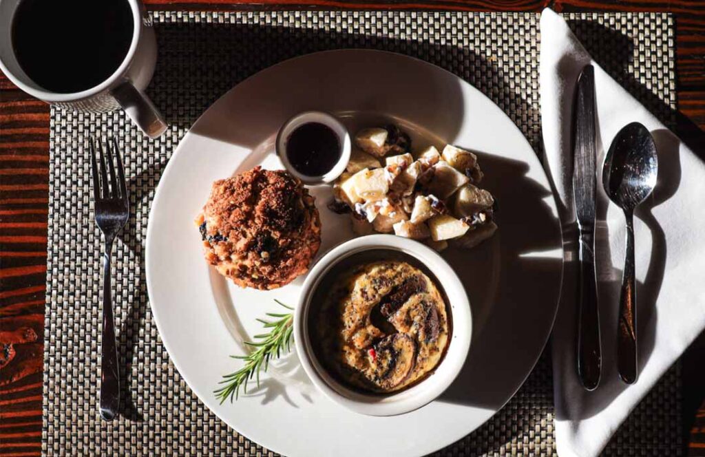 A plate of goodies at Whidbey Island Bed and Breakfast