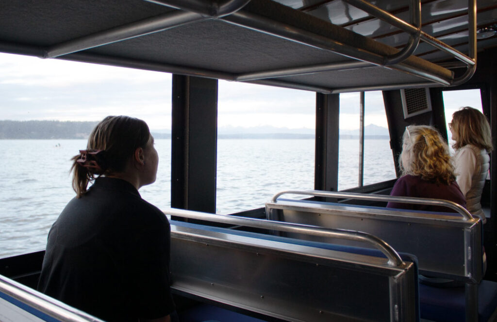 Passengers on the Harbor Hopper Ferry