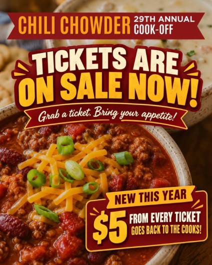 Chili chowder cook off poster November 14, 2026