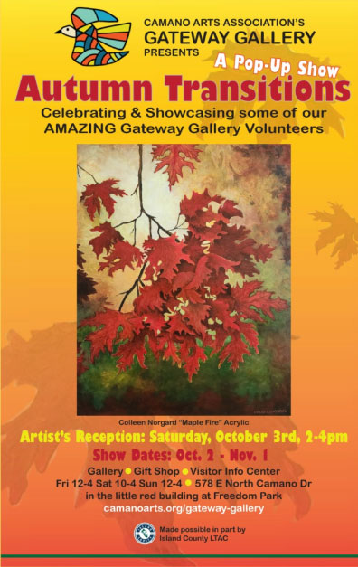 Poster with yellow and red graduation. With an image of fall leaves and details that match this listing
